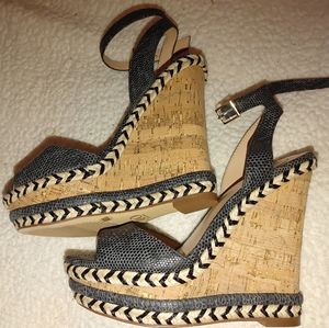 Size 8 Black snakeprint JLo Wedge Heel